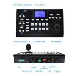 Pupitre de commande PTZ ViscaIP, Visca, Pelco P/D PBS