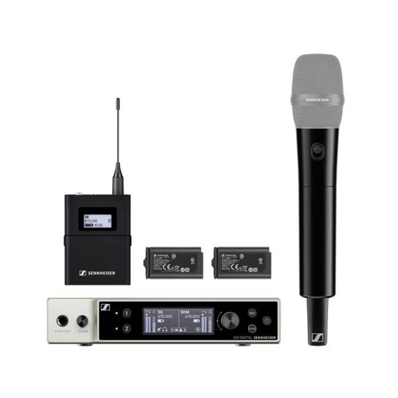 EW-DX SK-SKM-S BASE SET x1 Pocket x1 émetteur main x1 Recepteur 2 canaux simultanes Sennheiser EW-DX SK-SKM-S BASE SET x1 Pocket x1 émetteur main x1 Recepteur 2 canaux simultanes Sennheiser