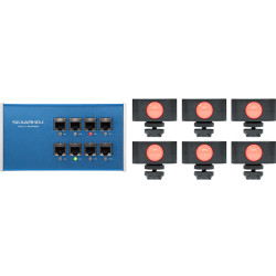 ETH-TALLY-LINK-V2-X6 - Kit 1x Tally Box + 6x Lumières Tally SKAARHOJ
