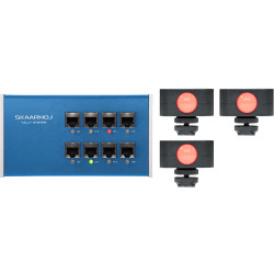 ETH-TALLY-LINK-V2-X3 - Kit 1x Tally Box + 3x Lumières Tally SKAARHOJ