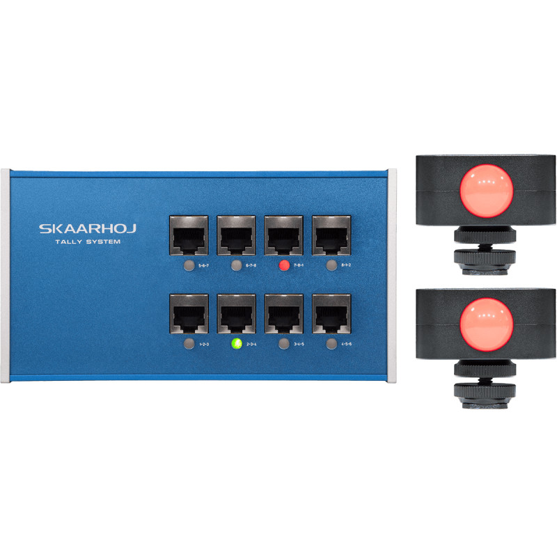 ETH-TALLY-LINK-V2-X2 - Kit 1x Tally Box + 2x Lumières Tally SKAARHOJ ETH-TALLY-LINK-V2-X2 - Kit 1x Tally Box + 2x Lumières Tally SKAARHOJ