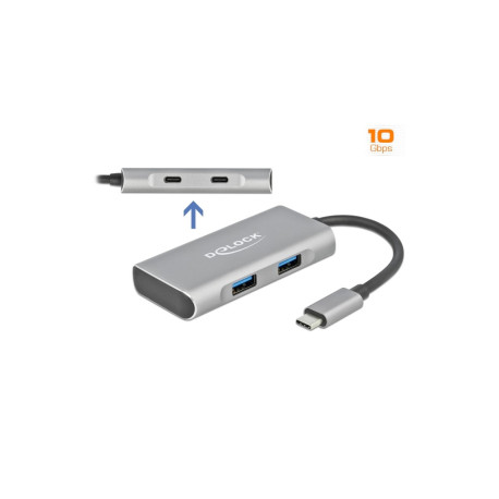 Hub externe USB 3.2 Gen 2 USB-C avec 2x USB-A et 2x USB-C Delock