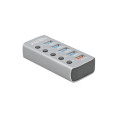 Hub USB 3.2 Gen 1 avec 4 ports + 1 port de chargement rapide avec interrupteurs et voyants Delock