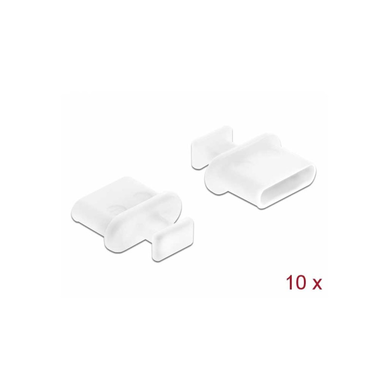 Capot blanc pour USB Type-C femelle avec prise 10 pièces Delock Capot blanc pour USB Type-C femelle avec prise 10 pièces Delock