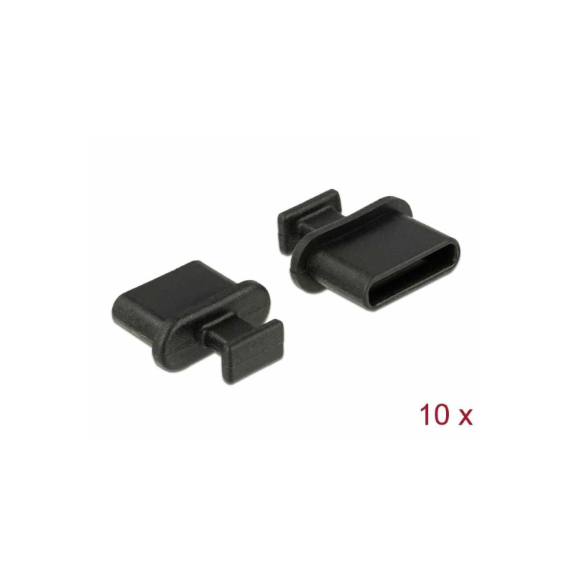 Capot noir pour USB Type-C femelle avec prise 10 pièces Delock Capot noir pour USB Type-C femelle avec prise 10 pièces Delock