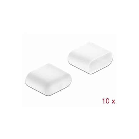 Capuchon anti-poussière pour USB Type-C male, 10 pièces, blanc Delock