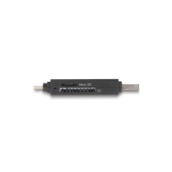 Lecteur de carte SuperSpeed USB 5 Gbps USB Type-C / Type-A pour cartes de mémoire SD et Micro SD Delock