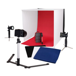 Studio Photo Portable 60x60x60cm avec Lampes LED Caruba