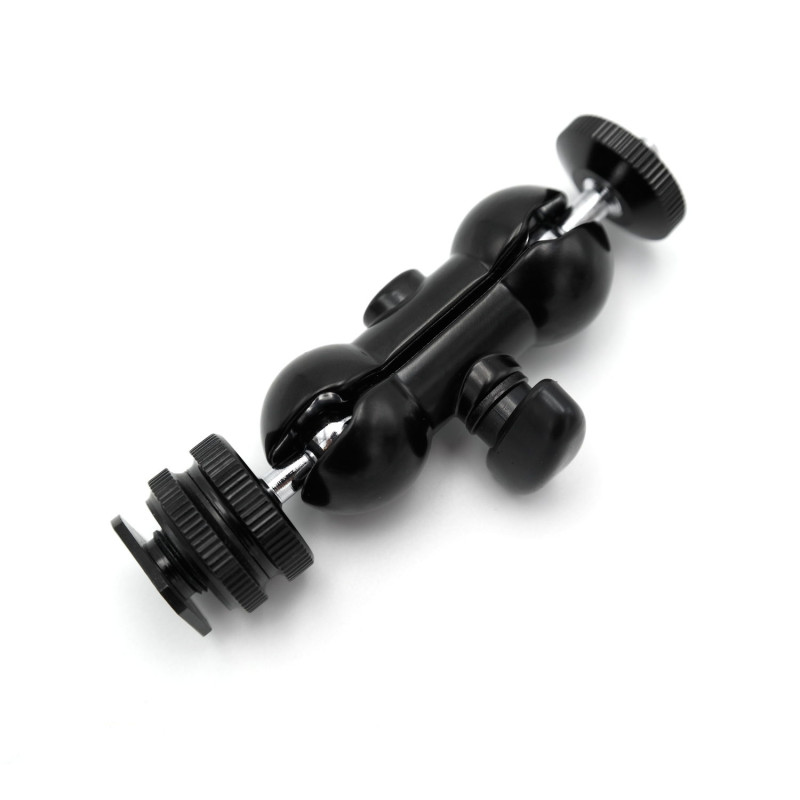 Dual Ball Head Bracket (coldshoe + 1/4 ''F to 1/4 ''M) Caruba Dual Ball Head Bracket (coldshoe + 1/4 ''F to 1/4 ''M) Caruba