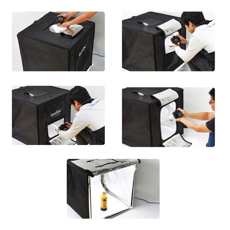 Portable Triple Light LED Ministudio L80x80x80cm Godox Portable Triple Light LED Ministudio L80x80x80cm Godox