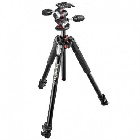 MK055XPRO3-3W Kit Trépied + rotule 3 sections, colonne horiz, alu Manfrotto