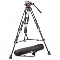 MVH502A,546BK-1 Kit Trépied + Rotule vidéo fluide + plateau rapide en alu Manfrotto