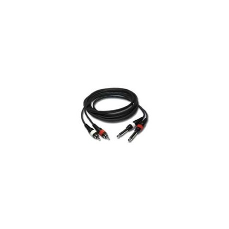 CL 23 3 - Cordon ligne 2x Jack mâle mono 6.35mm vers 2x RCA mâle Audiophony