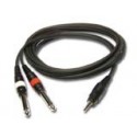 CL 31 1.5 - Cordon ligne 1 Jack 3,5 stéréo mâle vers 2 x Jack 6,35 mâle mono Audiophony