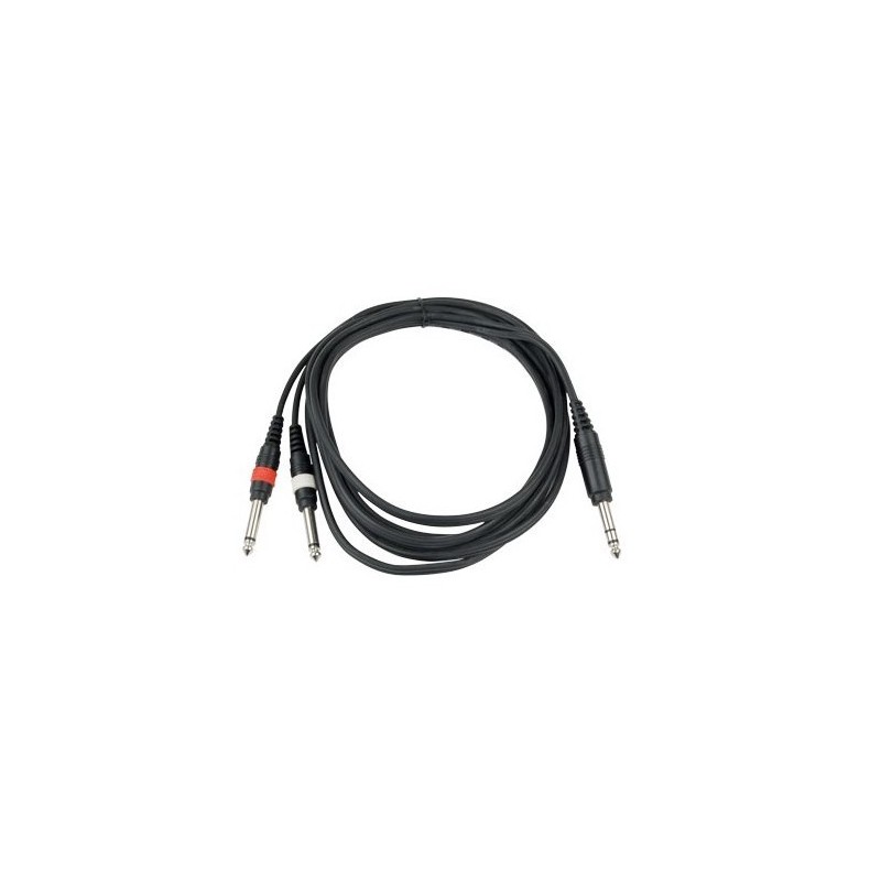 CL 36 1.5 - jack 6.35 stéréo male - 2x6.35 mono 1.5M Audiophony CL 36 1.5 - jack 6.35 stéréo male - 2x6.35 mono 1.5M Audiophony