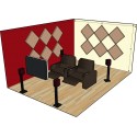 CUBE2-24X24BVD-N - Control Cubes - 12 panneaux 2" biseau - noir PRIMACOUSTIC