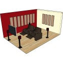 COL2-12X48BVD-G - Control Columns - 12 panneaux biseau - gris PRIMACOUSTIC