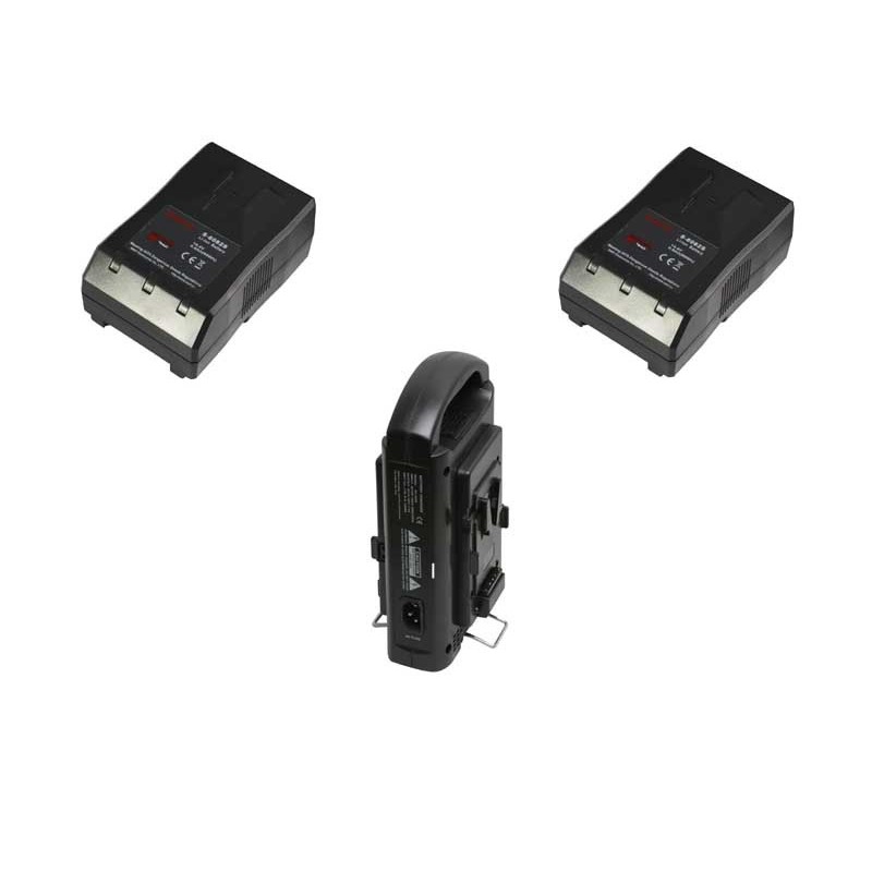 Kit 2 batteries V-Mount 95Wh et 1 chargeur double Swit Kit 2 batteries V-Mount 95Wh et 1 chargeur double Swit