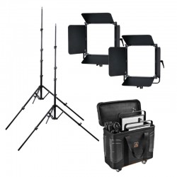 Kit lumière 2 panneaux Leds Bicolor pour reportage PBS-Leds