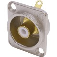 Châssis nickel format D. Isolant blanc NEUTRIK